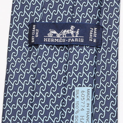 Hermes Mens Silk Printed Heraklion Neck Tie 5 of 5