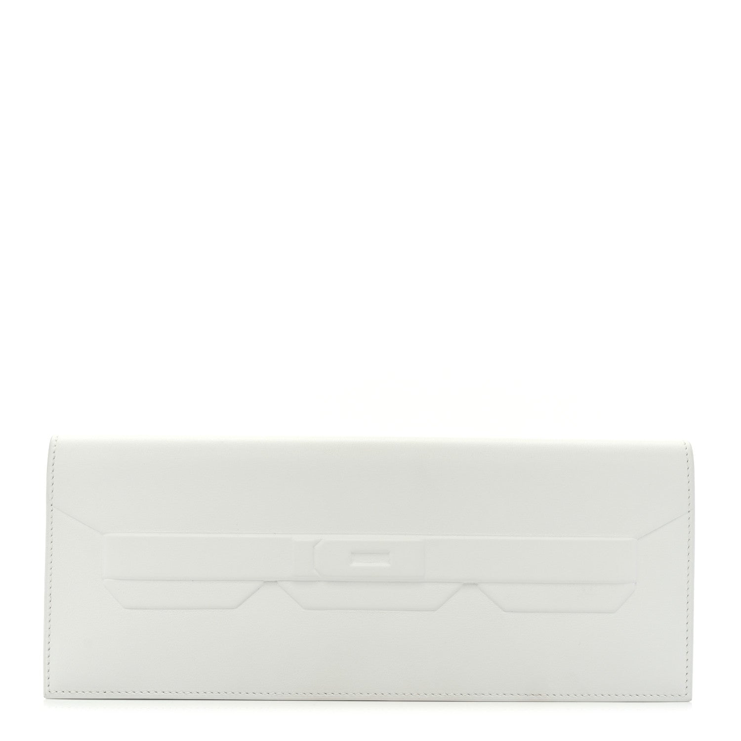 Hermes Swift Shadow Clutch 29 White 1 of 8