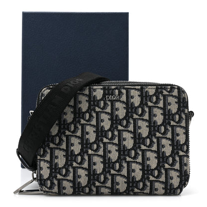 Christian Dior Oblique Pouch Navy Blue 3 of 10