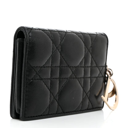 Christian Dior Lambskin Cannage Small Lady Dior Flap Card Holder Black 3 of 8