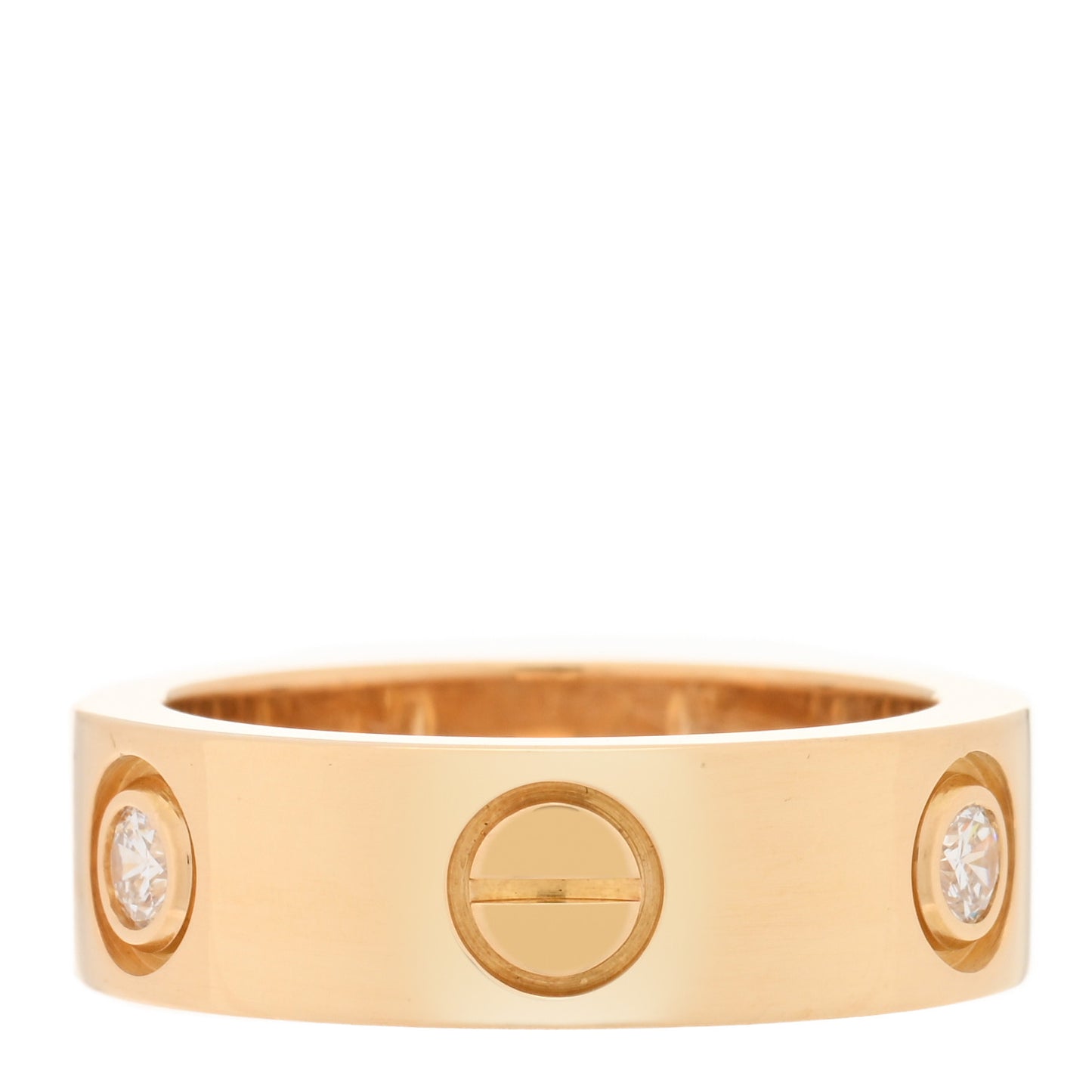 18K Yellow Gold 3 Diamond 5.5mm LOVE Ring 47 4
