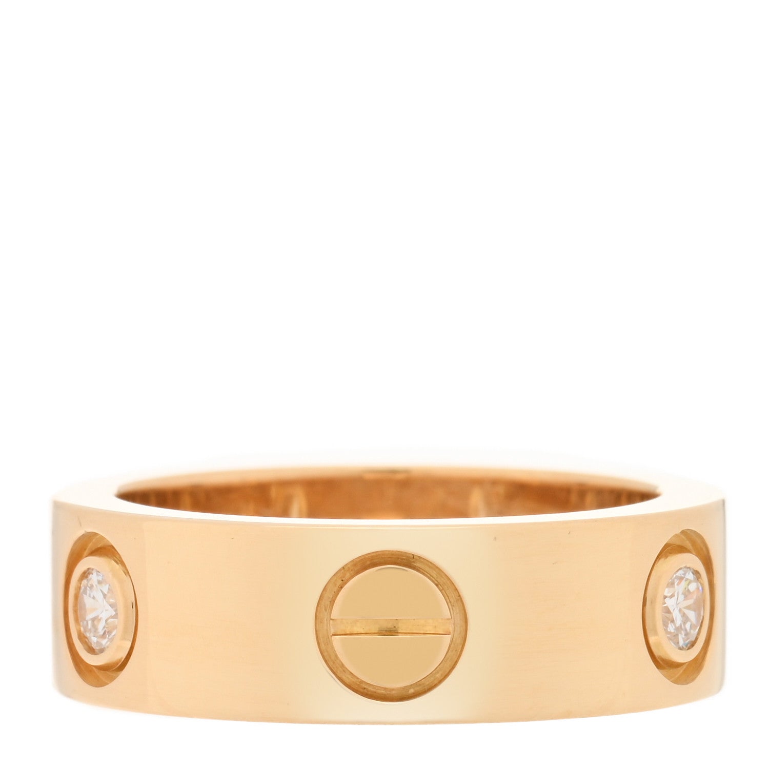 Cartier 18K Yellow Gold 3 Diamond 5.5mm LOVE Ring 47 4 3 of 4
