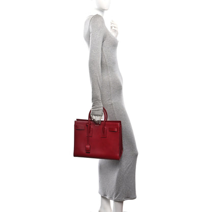 Saint Laurent Calfskin Small Sac De Jour Oxblood 2 of 11