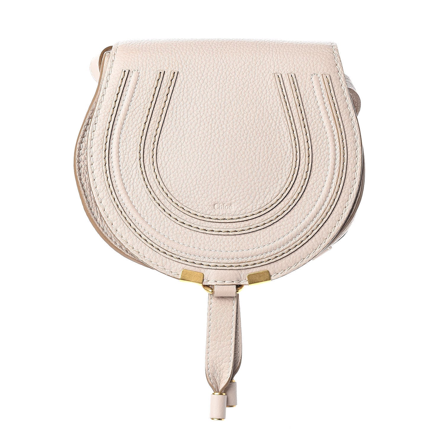 Chloe Calfskin Mini Marcie Round Crossbody Bag Abstract White 1 of 10