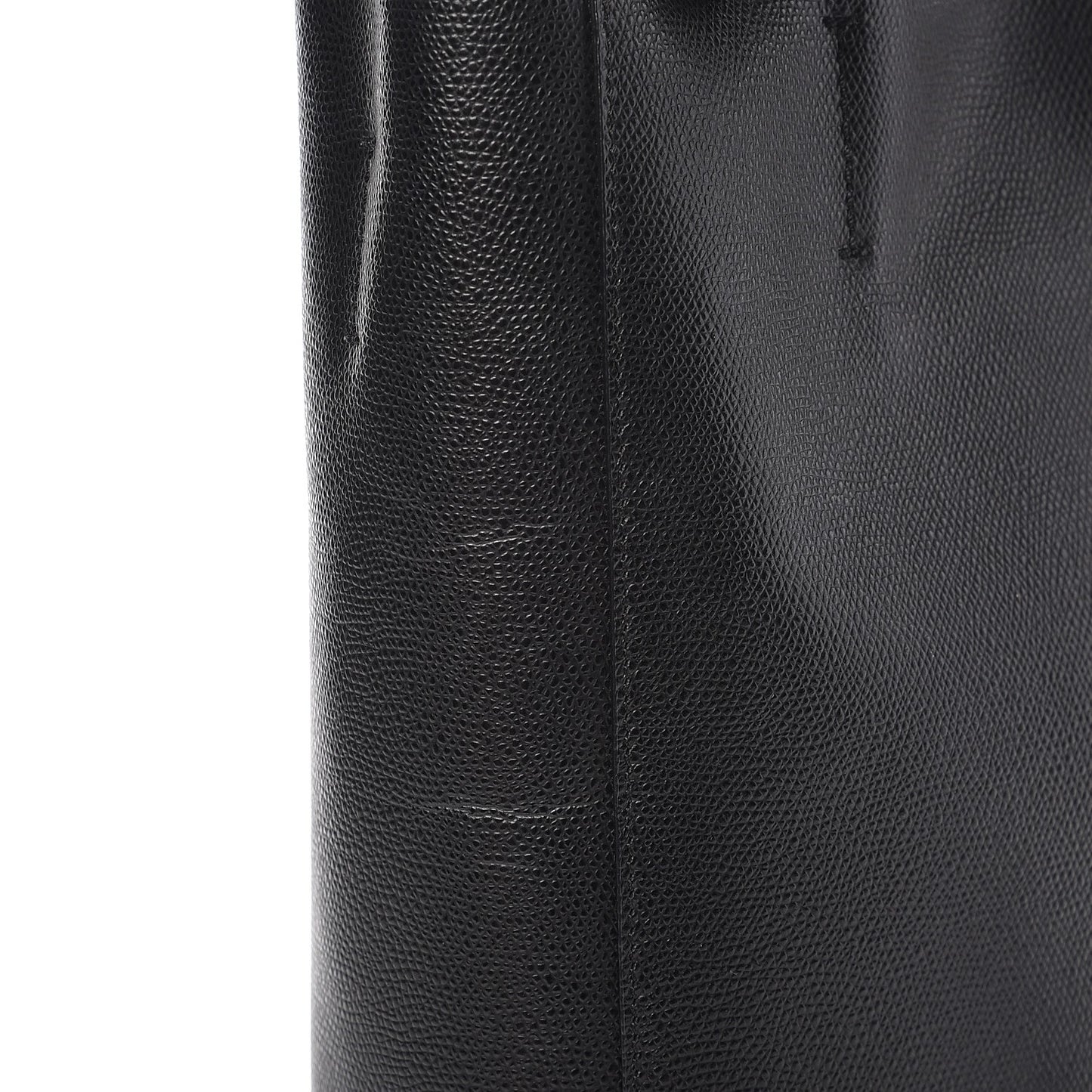 Grained Calfskin Small Vertical Cabas Black