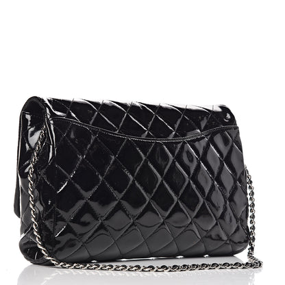 Chanel Patent Quilted Clutch with Chain Flap Black 3 of 9