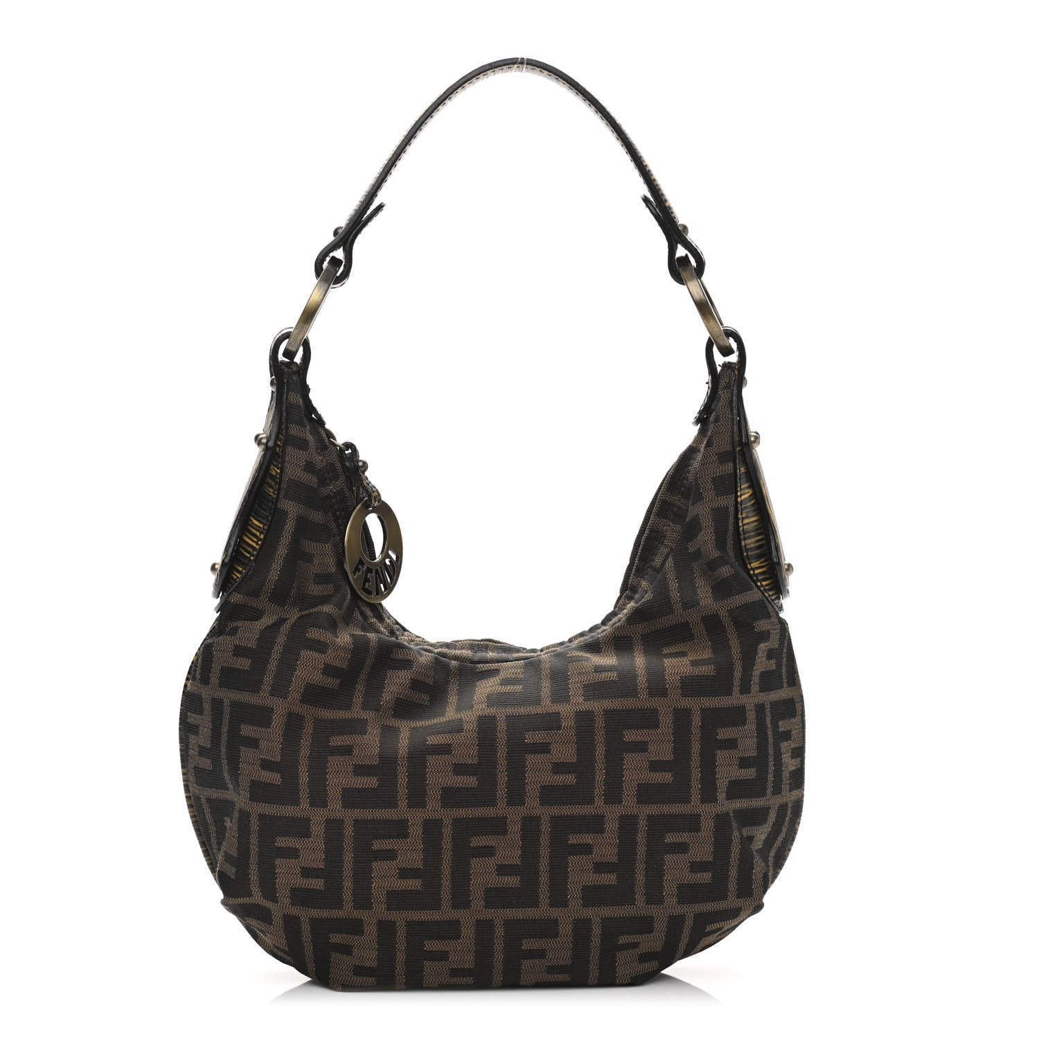 Fendi Zucca Vitello Elite Small Chef Hobo Tobacco Moro Giallo 1 of 12