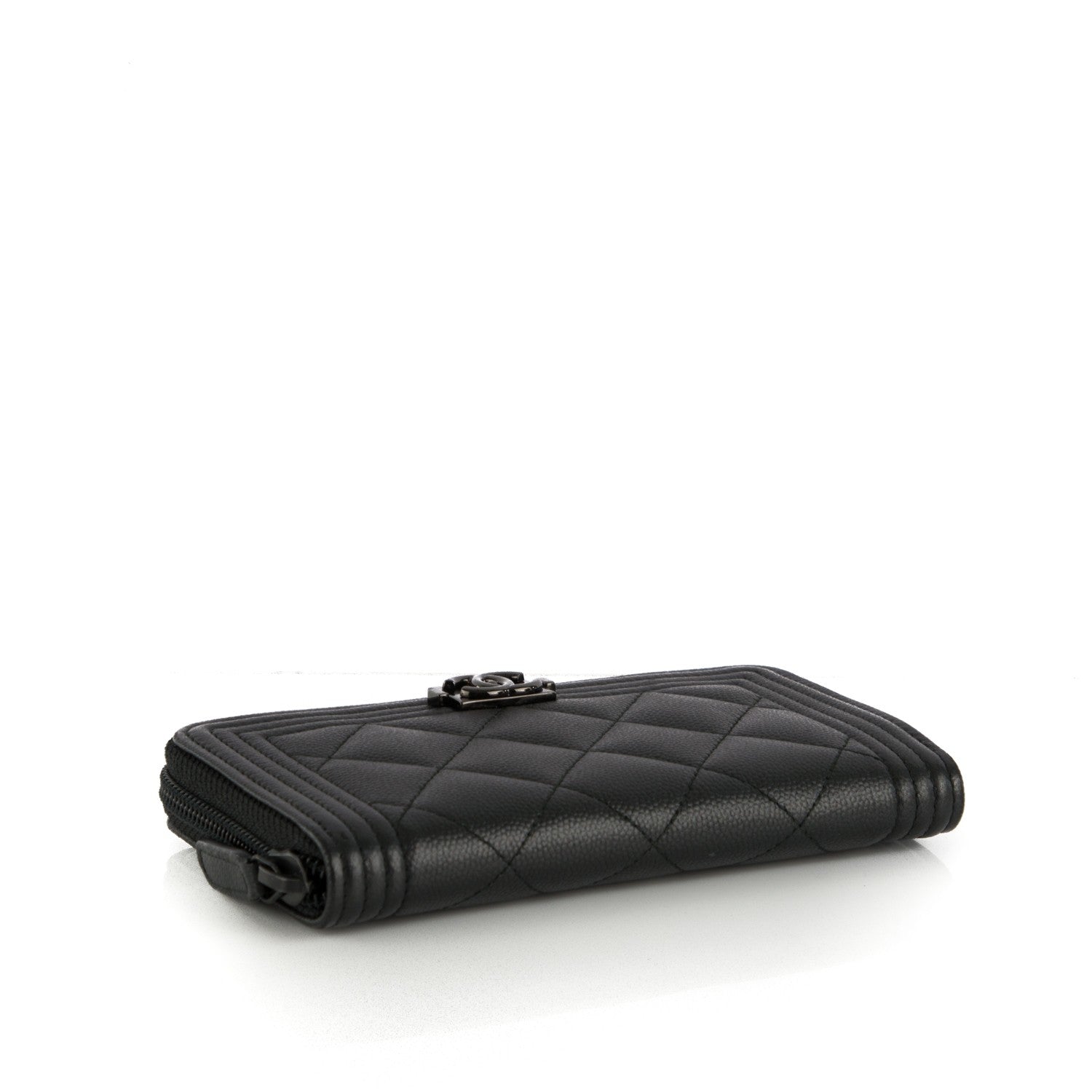 Chanel Caviar Quilted Small Boy Zip Around Wallet So Black 4 of 8
