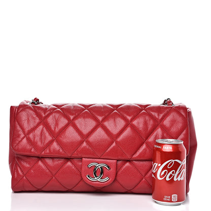 Chanel Glazed Caviar Medium Nature Flap Bag Red 13 of 13