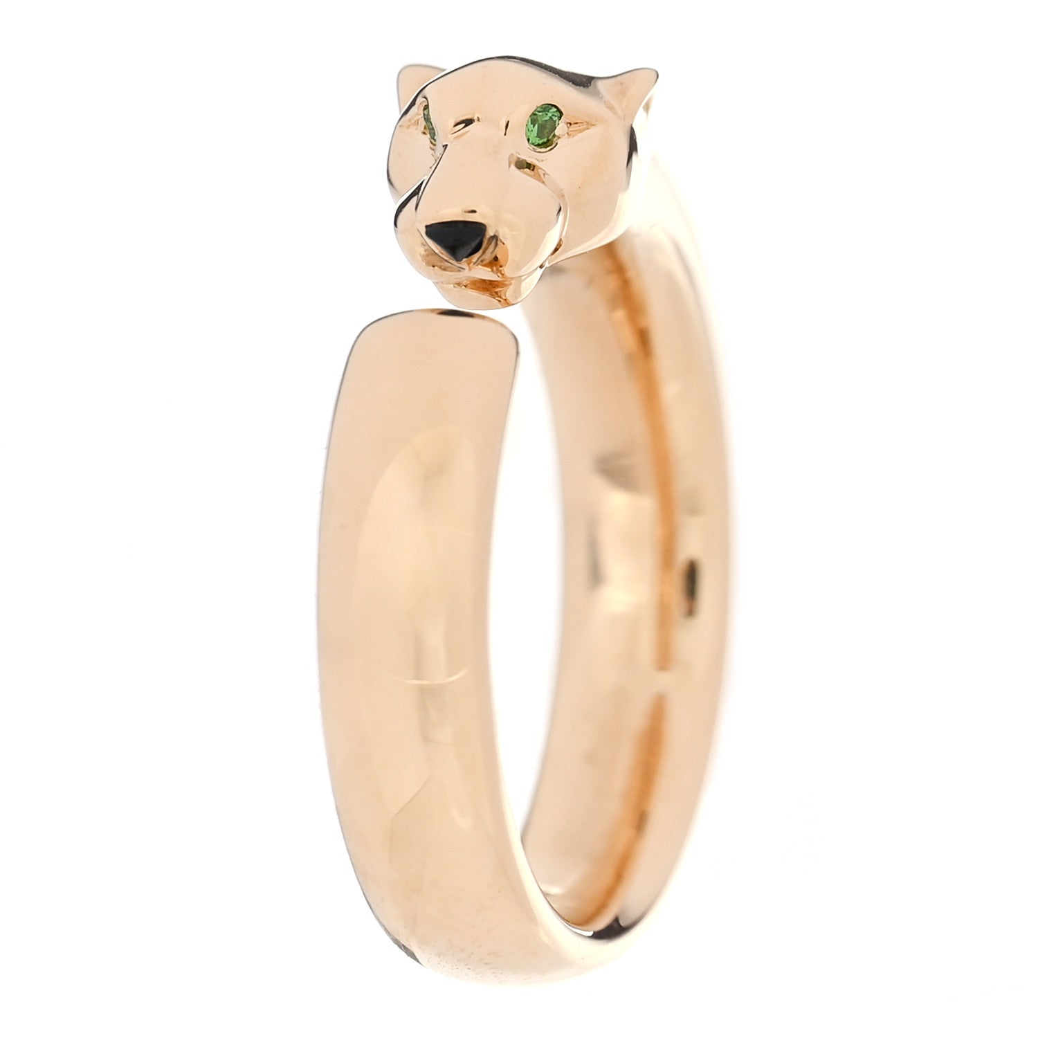 Cartier 18K Yellow Gold Tsavorite Onyx Panthere De Cartier Ring 51 5.75 1 of 5