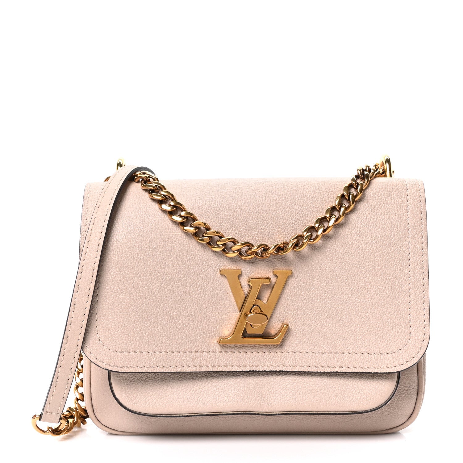 Louis Vuitton Grained Calfskin Lockme Chain Bag Greige 1 of 9