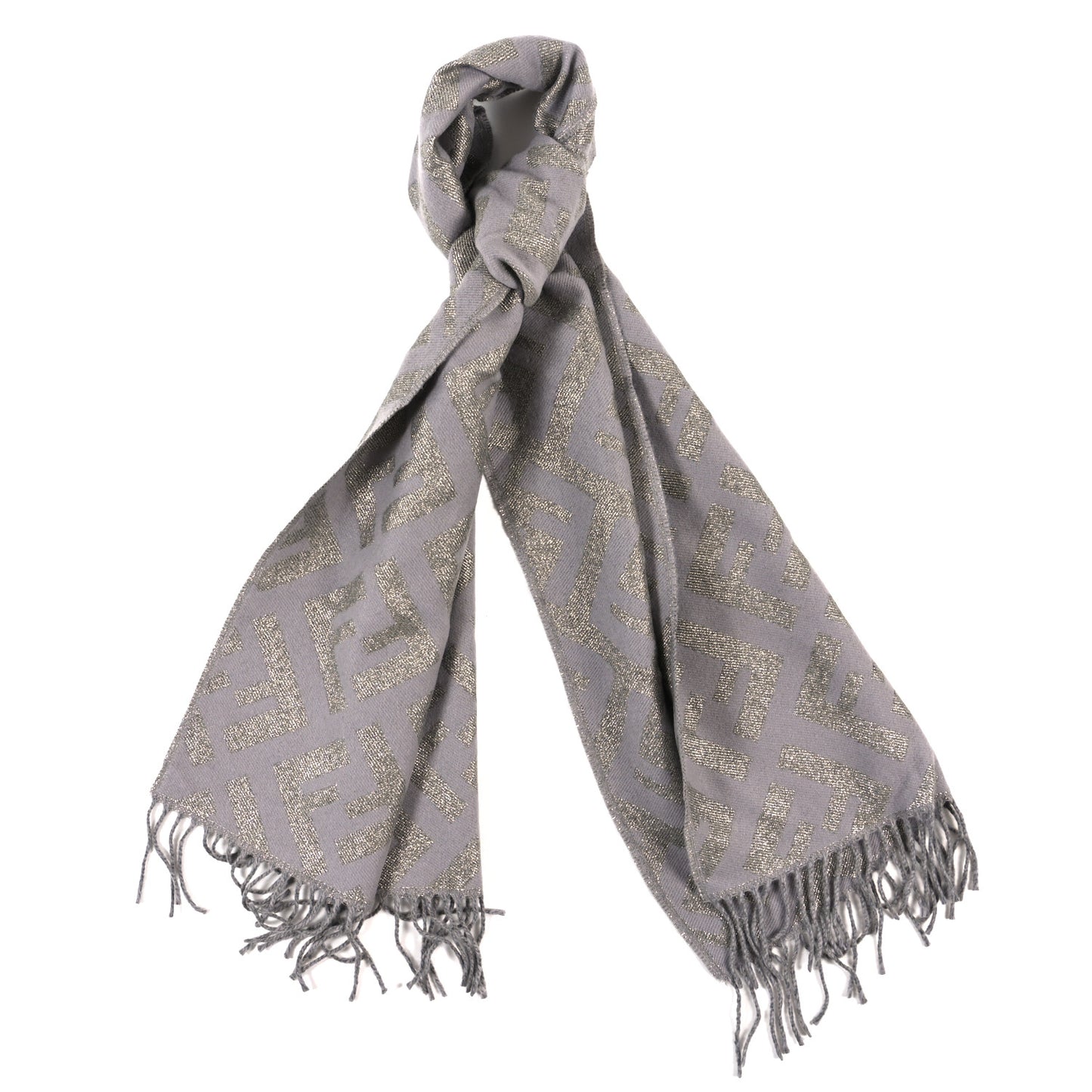 Cashmere Lurex FF Scarf Tortora