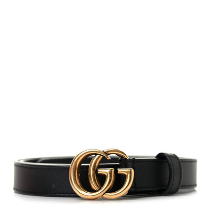 Gucci Calfskin Double G 20mm Belt 75 30 Black 1 of 5