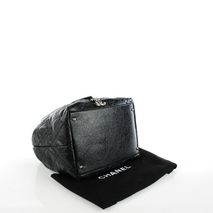 Chanel Glazed Calfskin On The Road Drawstring Tote Black 3 of 8