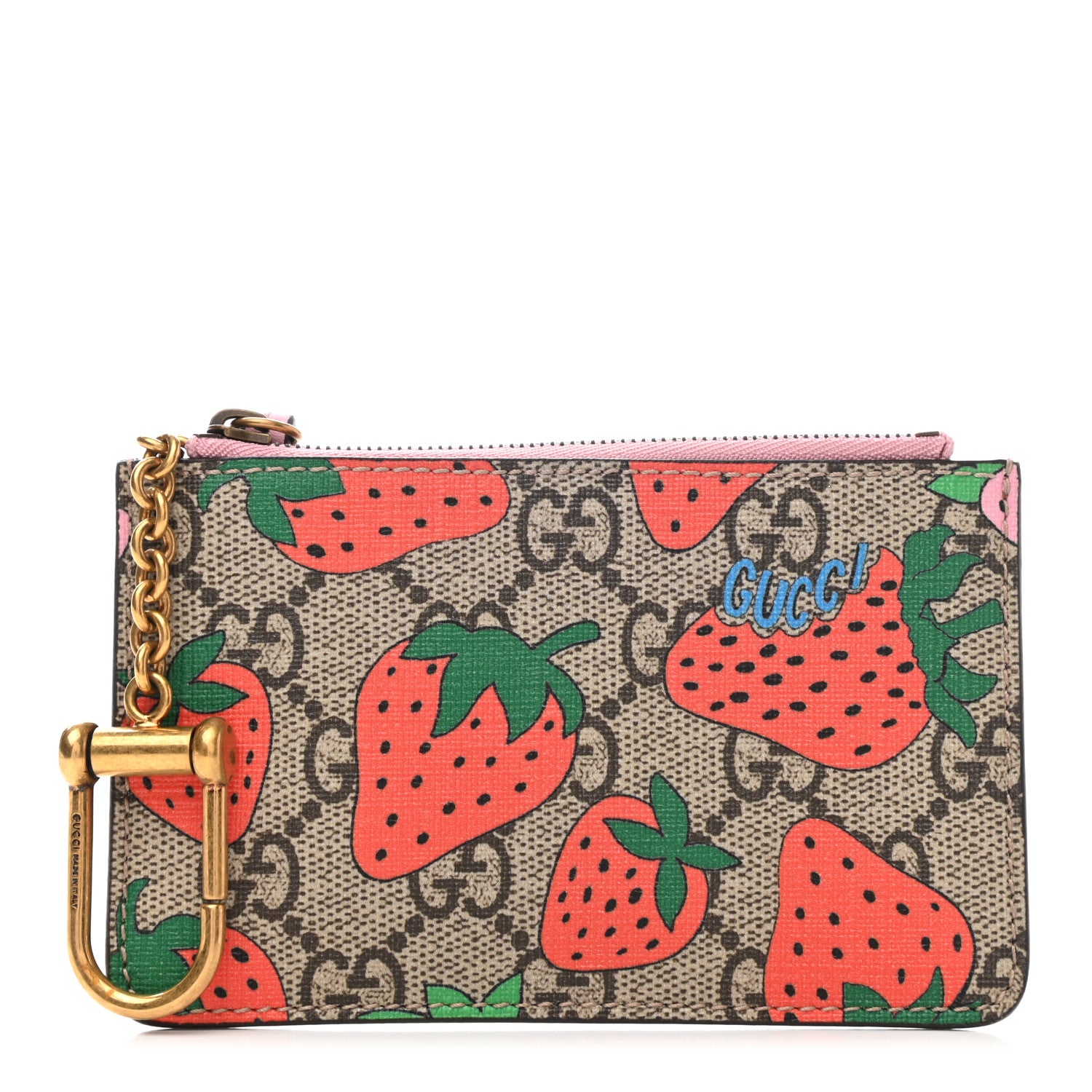 Gucci GG Supreme Monogram Strawberry Key Case 1 of 7