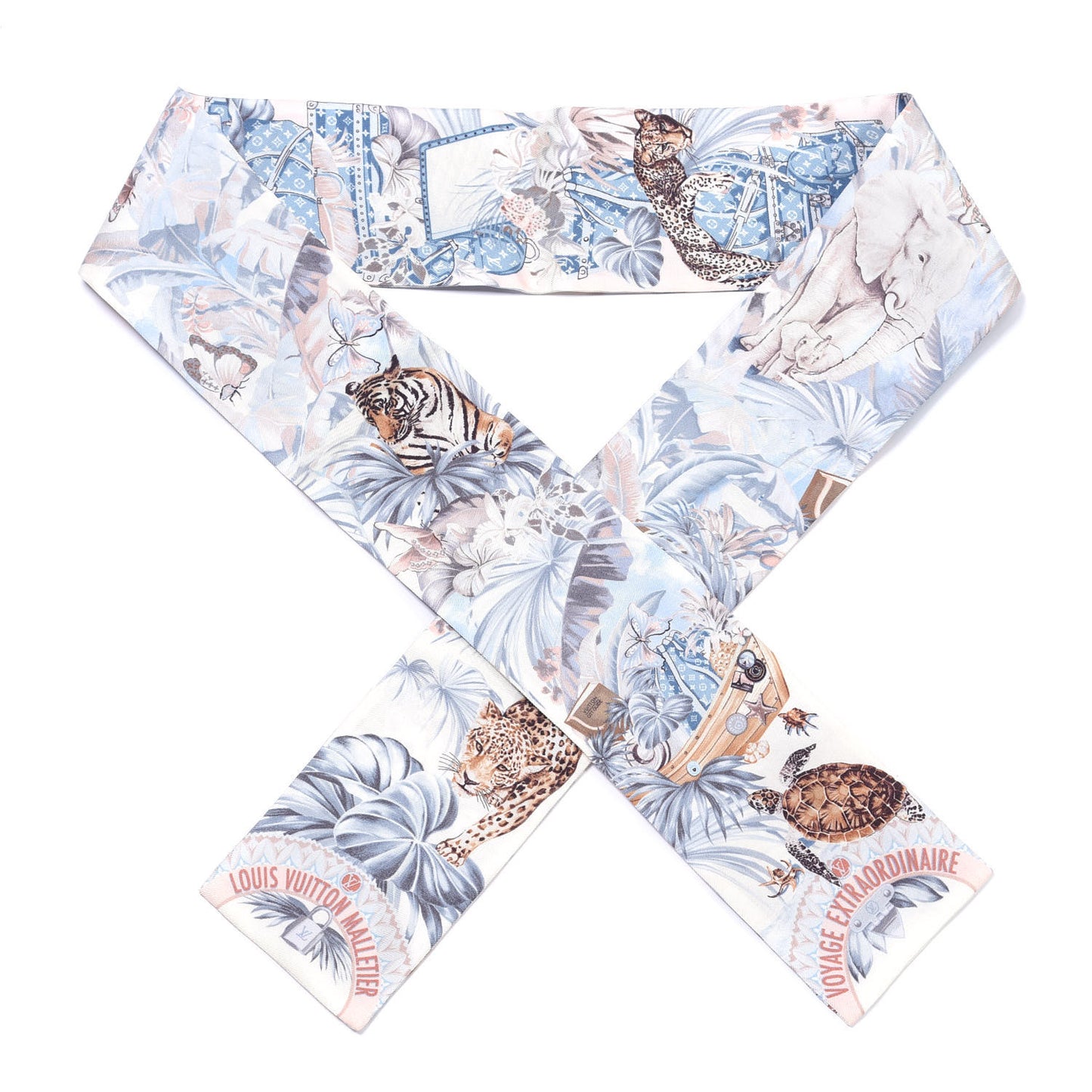 Silk Voyage Extraordinaire Bandeau Blue Grey