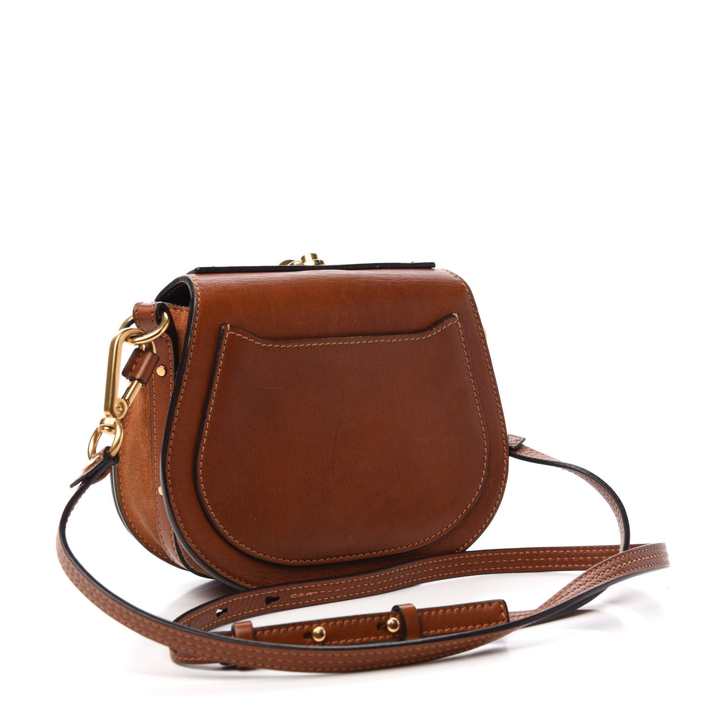 Calfskin Suede Small Nile Bracelet Bag Caramel