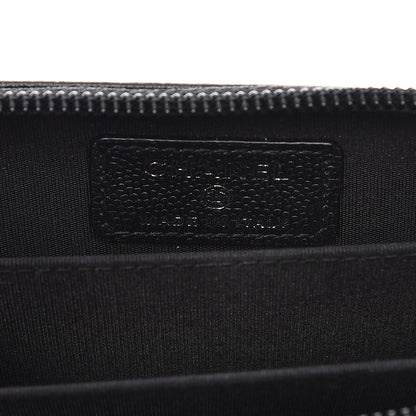 Chanel Caviar Quilted Boy Zip Around Coin Purse Wallet So Black 6 of 7
