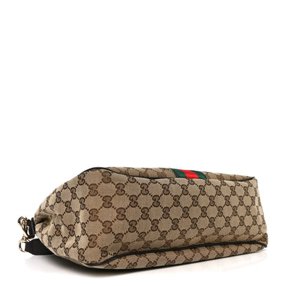 Gucci Monogram Calfskin Sherry Line Web Hobo Brown 4 of 10