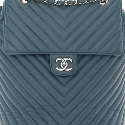 Chanel Calfskin Chevron Quilted Large Urban Spirit Backpack Light Blue 8 of 12