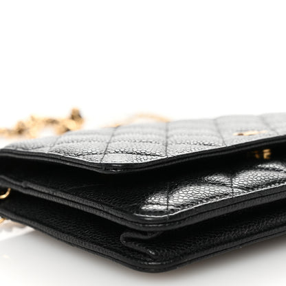 Chanel Caviar Quilted Wallet on Chain WOC Black 9 of 11