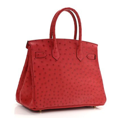 Hermes Ostrich Birkin 30 Rouge Vif 2 of 8