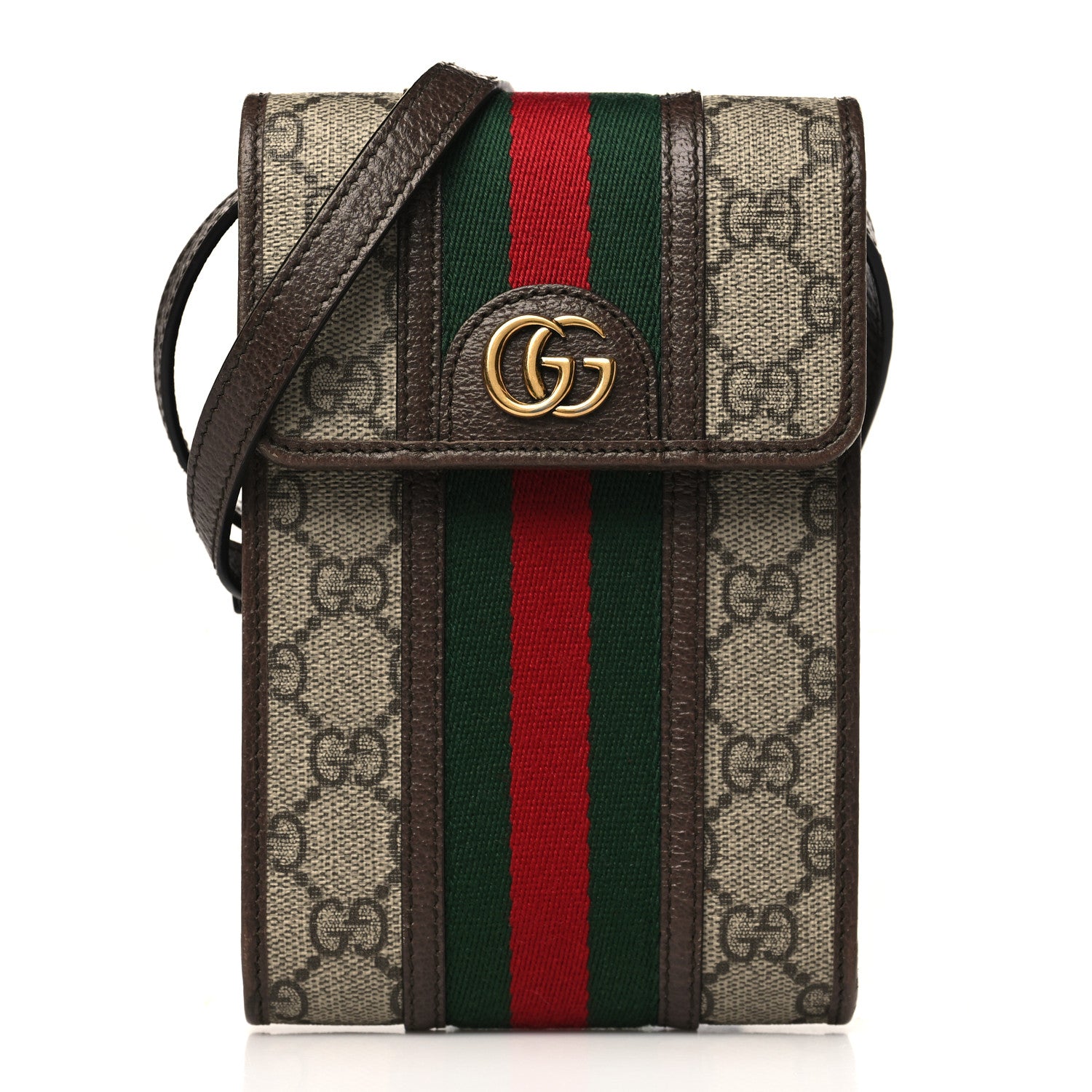 Gucci GG Supreme Monogram Web Mini Ophidia Crossbody Bag Beige New Acero 1 of 10