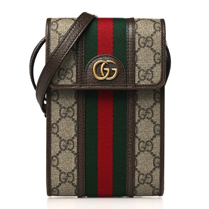 Gucci GG Supreme Monogram Web Mini Ophidia Crossbody Bag Beige New Acero 1 of 10