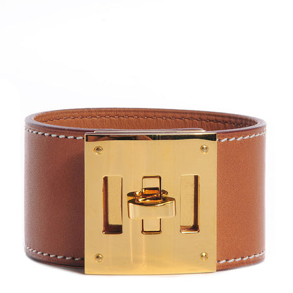 Hermes Natural Barenia Kelly Dog Bracelet 1 of 41
