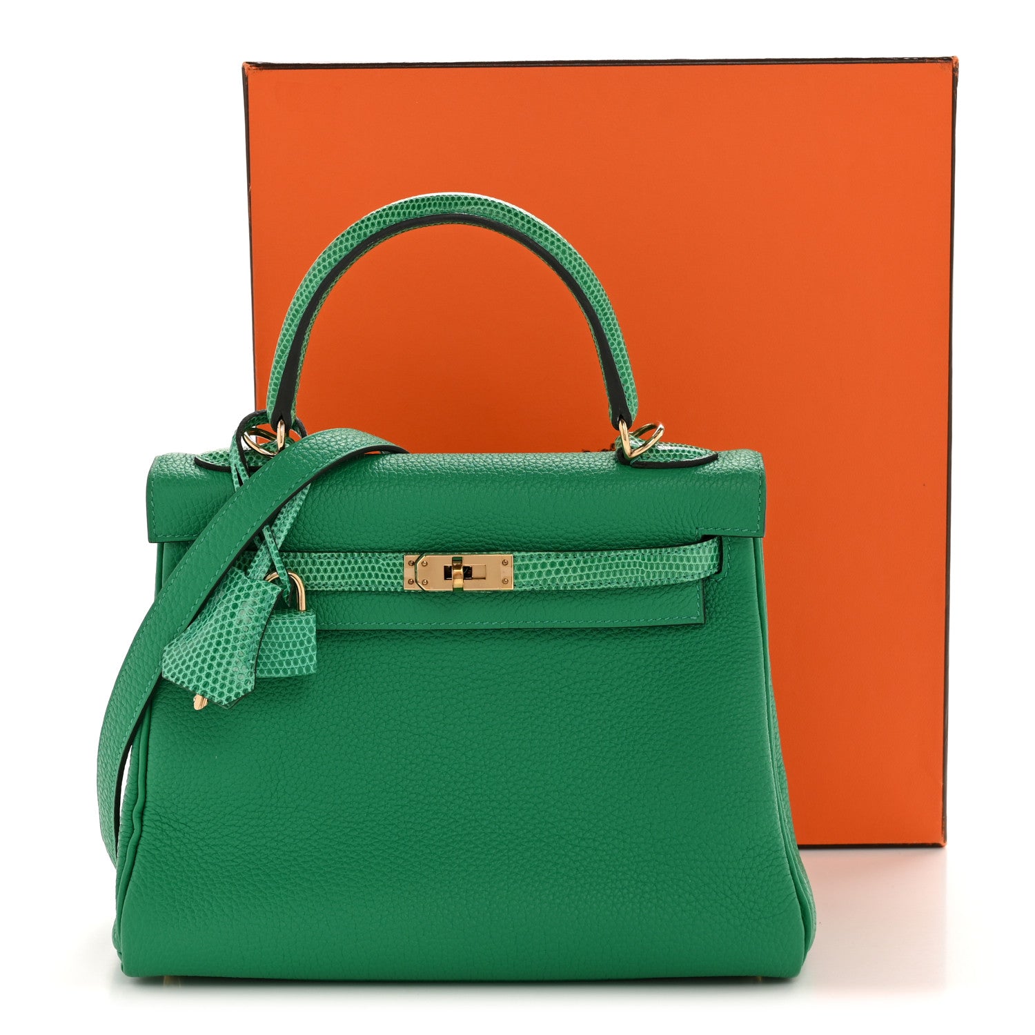 Hermes Togo Lizard Kelly Retourne Touch 25 Menthe 1782782