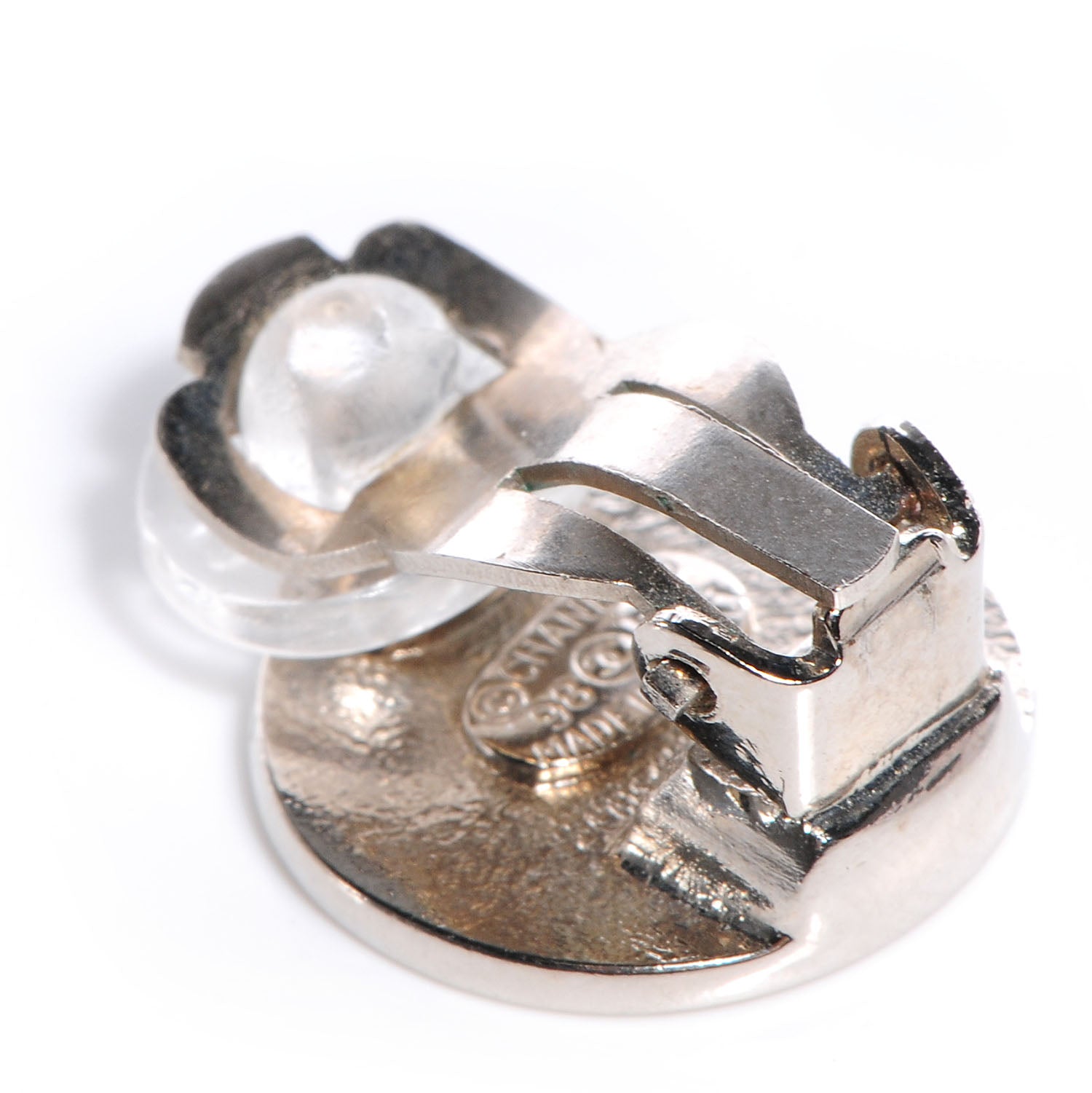 Chanel PARIS Clip On Earrings Silver 4 of 5