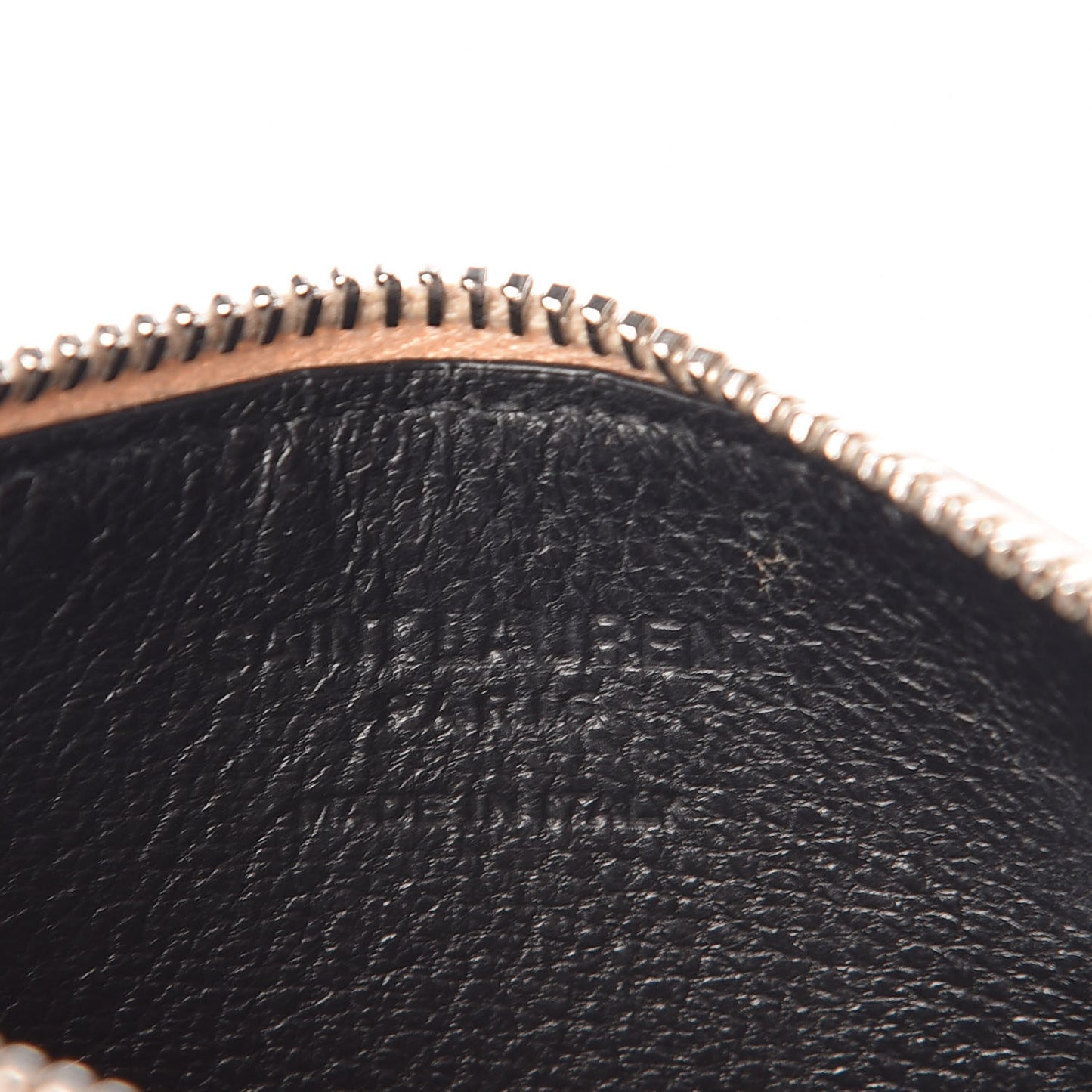 Grained Calfskin 5 Fragments Zip Pouch Card Holder Nude