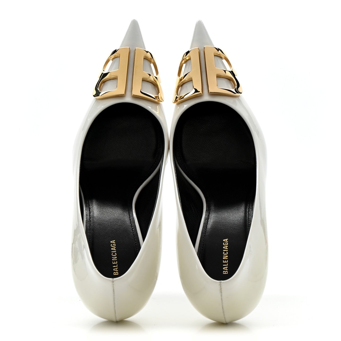 Patent BB Square Knife Pointed Toe Pump 36.5 White