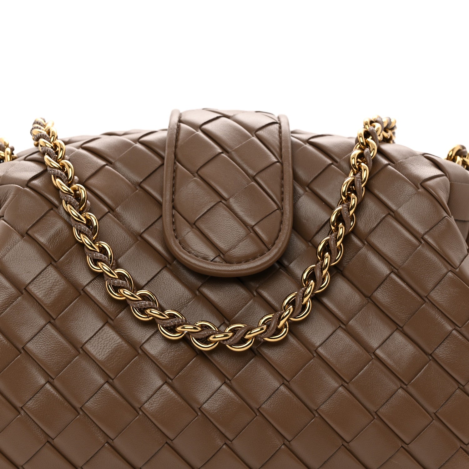 Bottega Veneta Nappa Intrecciato Teen The Lauren 1980 Clutch With Chain Pinecone 7 of 9