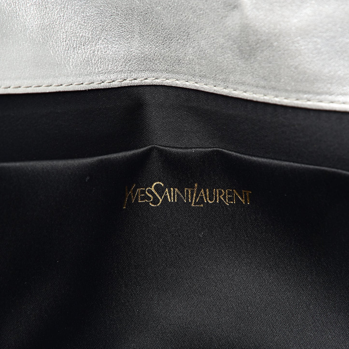 Metallic Calfskin Monogram Large Belle De Jour Clutch Silver