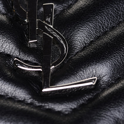 Saint Laurent Calfskin Matelasse Chevron Monogram A5 Wristlet Black 7 of 8