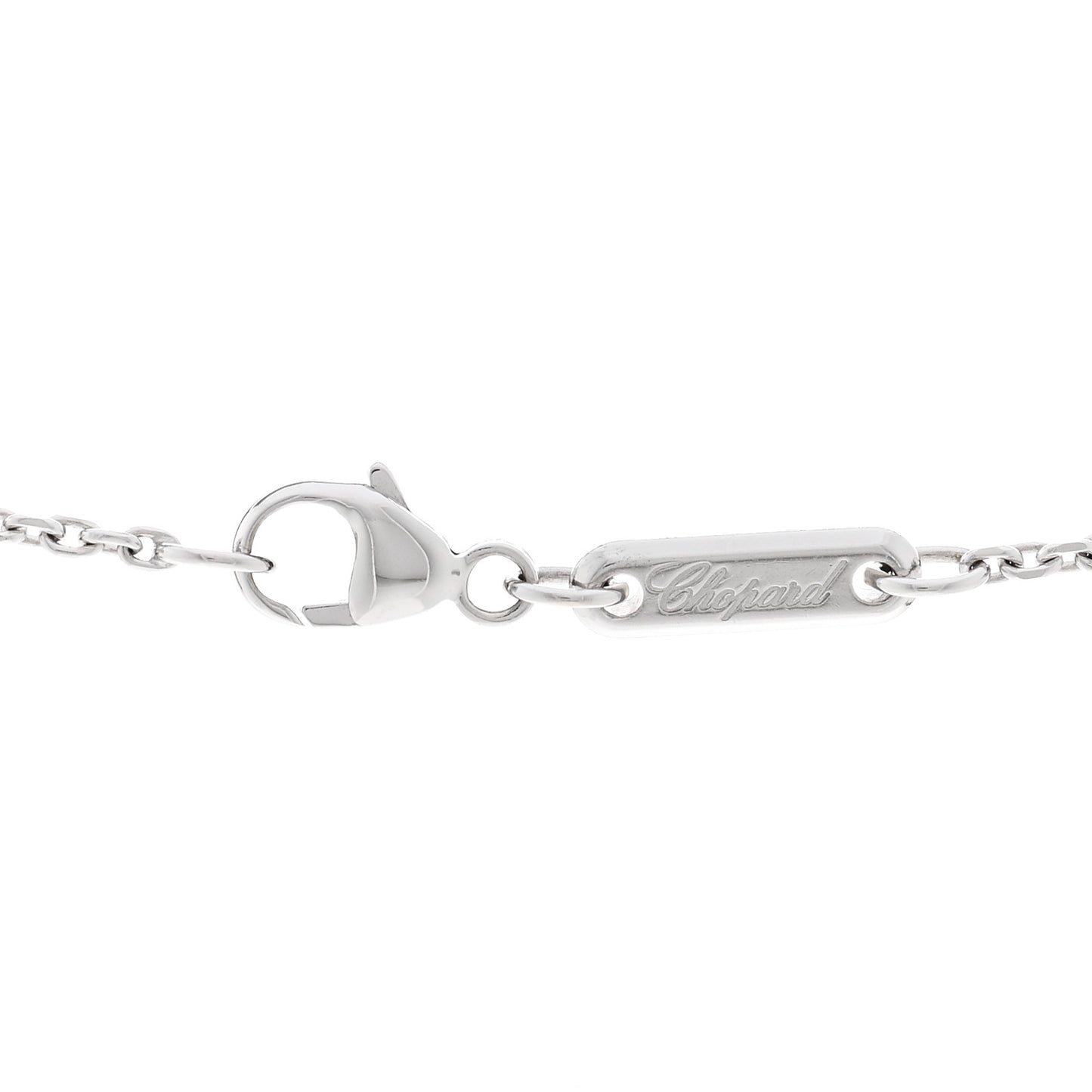 18K White Gold 3 Diamond Happy Diamond Icons Heart Pendant Necklace