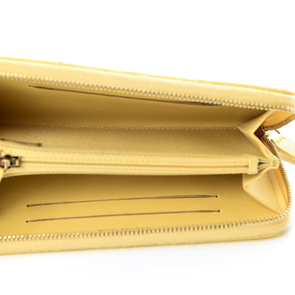 Chanel Iridescent Caviar Quilted Medium Zip Around Wallet Yellow 5 of 11