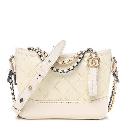 Chanel Aged Calfskin Quilted Small Gabrielle Hobo White 1 of 11