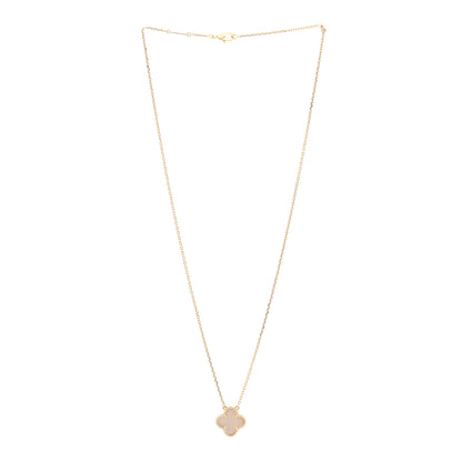 Van Cleef & Arpels 18K Yellow Gold Mother of Pearl Vintage Alhambra Pendant Necklace 3 of 6