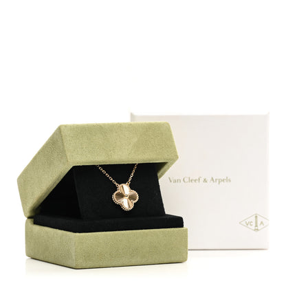 Van Cleef & Arpels 18K Yellow Gold Guilloche Vintage Alhambra Pendant Necklace 5 of 5
