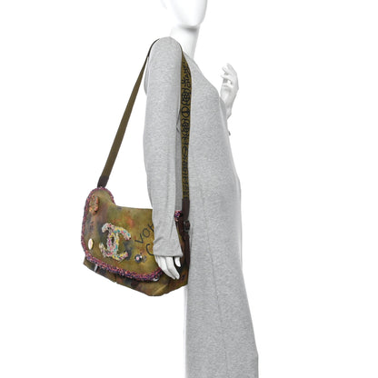 Chanel Washed Toile Large Graffiti On The Pavements Messenger Khaki Multicolor 2 of 12