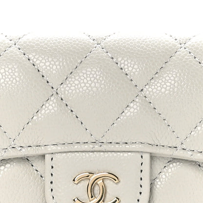 Chanel Caviar Quilted Flap Card Holder Wallet Grey 9 of 10