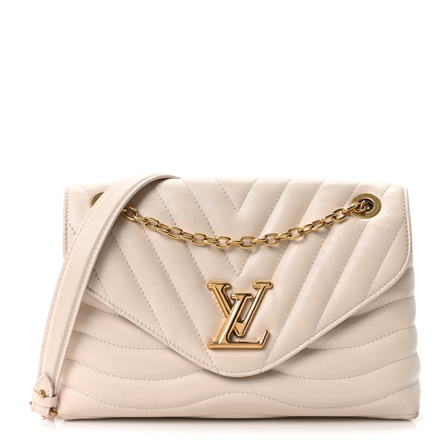 Louis Vuitton Calfskin New Wave Chain Bag MM NM Ivory 1 of 9