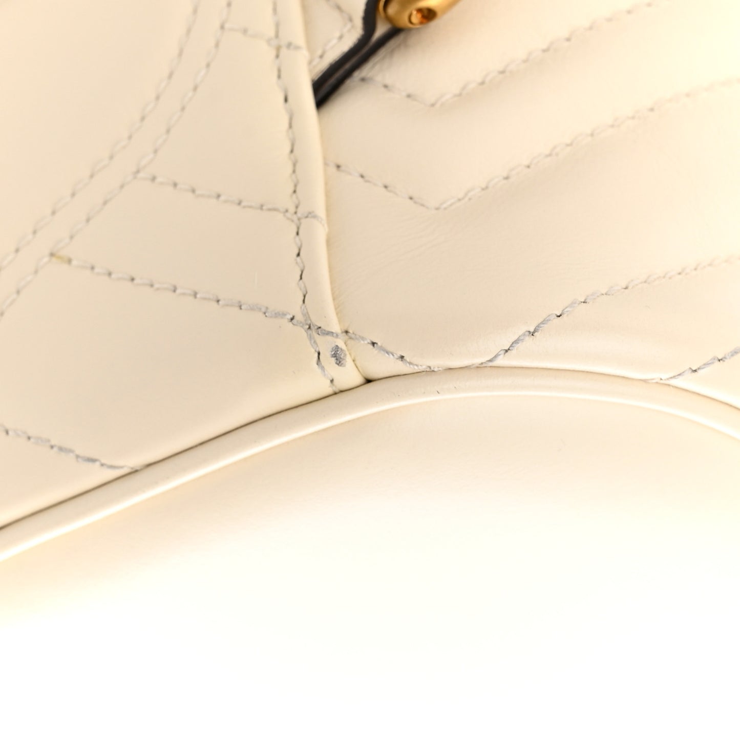 Calfskin Matelasse Mini GG Marmont Round Backpack White