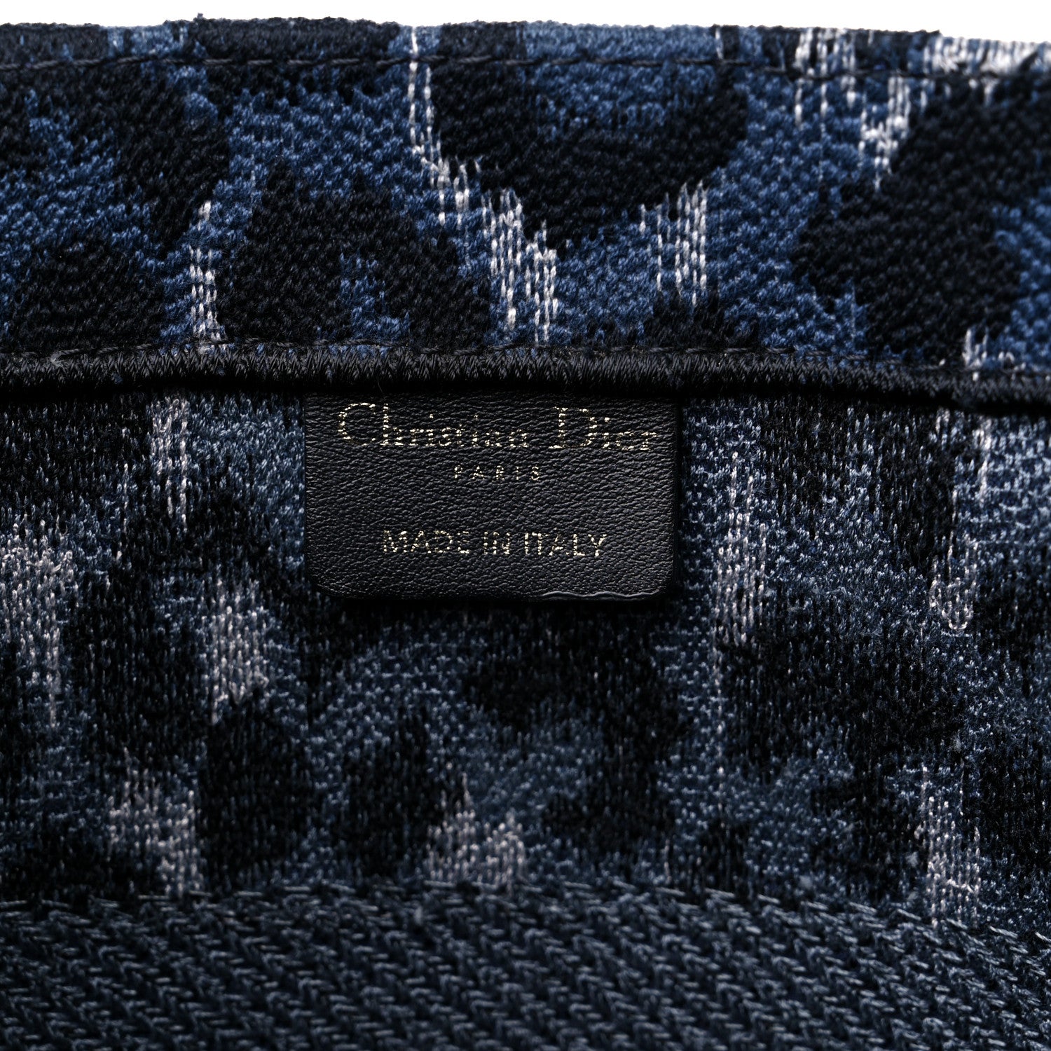 Christian Dior Canvas Mizza Embroidered Medium Leopard Book Tote Blue 6 of 10