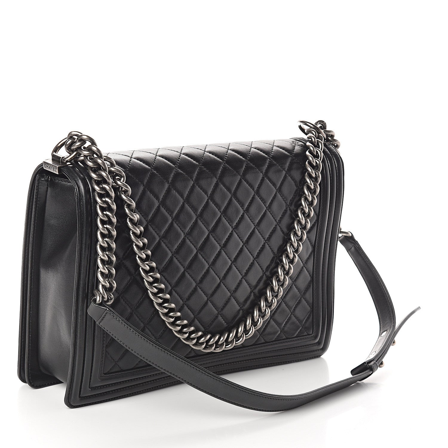 Chanel Lambskin Quilted Large Boy Flap Black 2 of 9