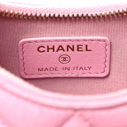 Chanel Lambskin Quilted Mini Chain Around Hobo Pink 6 of 10