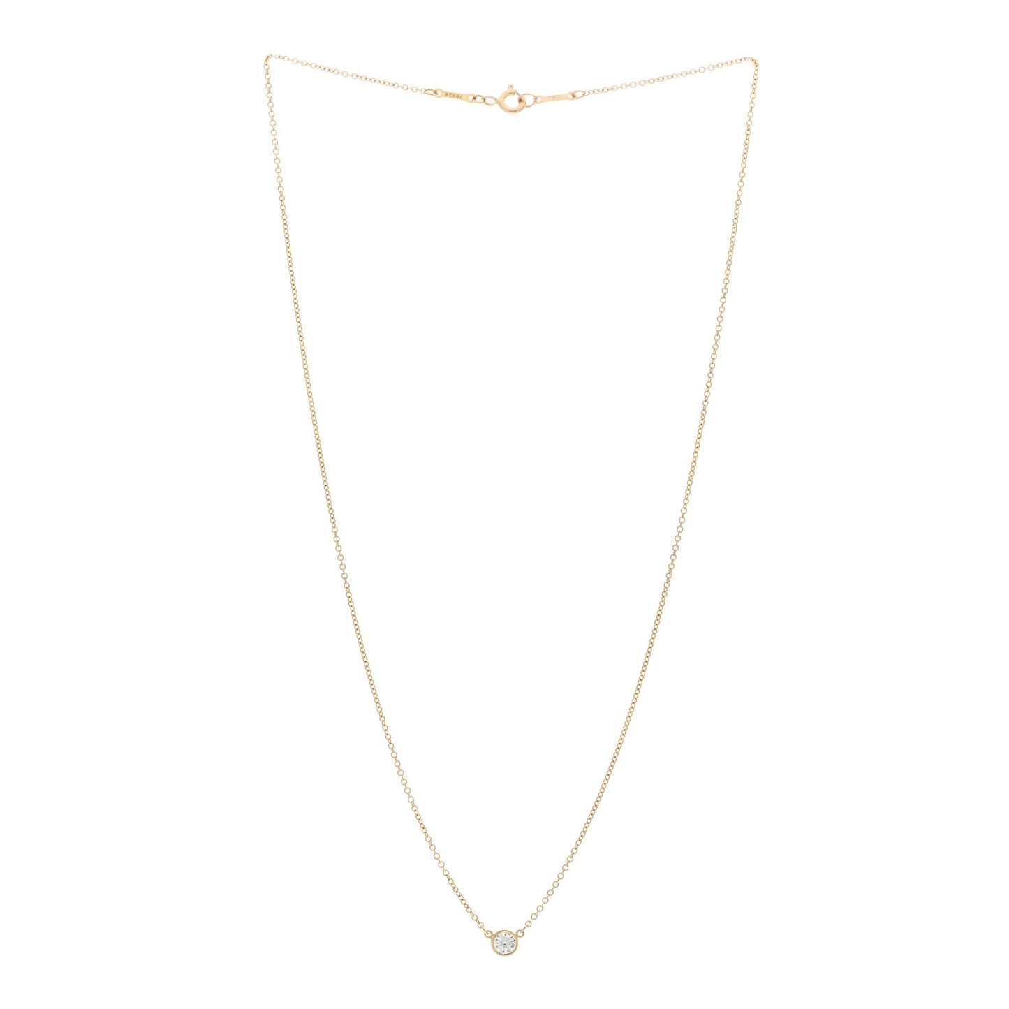 18K Yellow Gold Diamond .25ct Elsa Peretti Diamonds by the Yard Pendant Necklace