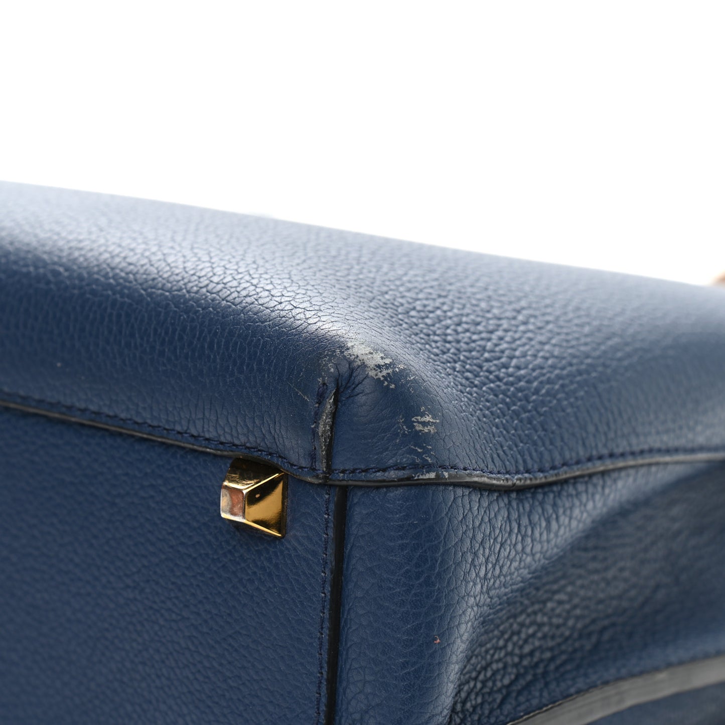 Grained Calfskin Medium Milla Tote Navy